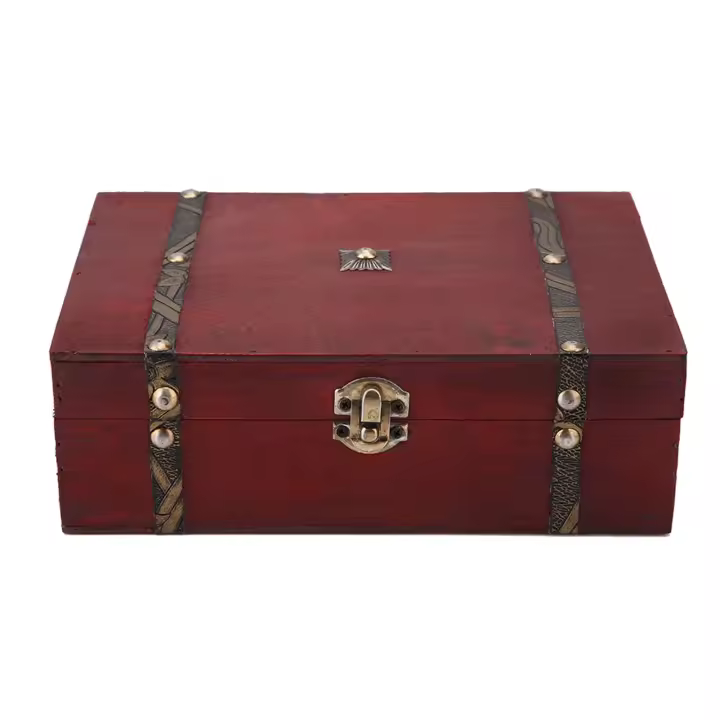 Caja de almacenamiento de joyería de madera Vintage, organizador de artículos vivos antiguos Retro, caja de regalo - 1