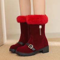 Nuevas botas de nieve casuales de tacón bajo botas bajas de borde peludo de gran tamaño - details 5