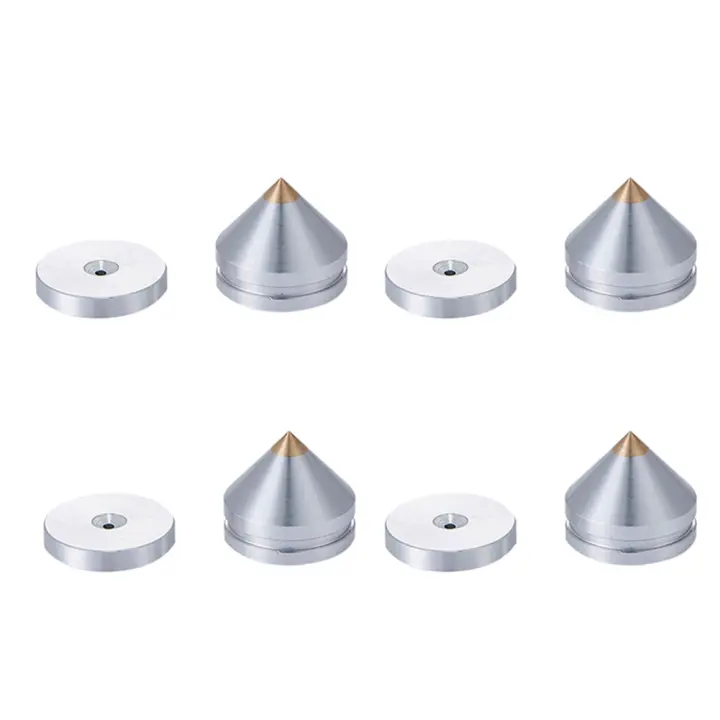 Plantillas de Audio HiFi Juego de 4 Picos de Piso de Aleación de Aluminio para Gabinete de Amplificador de Potencia, Gabinete de CD DAC, Computadora - 1