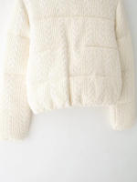TRAFZA-abrigo largo de manga larga con estampado para mujer, ropa de abrigo informal de piel sintética con botones y cuello vuelto, para invierno - details 10