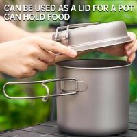 Olla portátil cubierta de titanio puro para acampar al aire libre, villa multifuncional de alta temperatura, olla ultraligera - details 0
