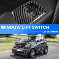 Interruptor de elevación de ventana de fibra de carbono para coche, 2 piezas, cubierta de botón, pegatina embellecedora para Benz Smart 453 Fortwo Forfour 2015 + Accesorios - details 6