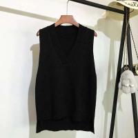 Suéter sae suelto coreano de punto con cuello en V para mujer, chaleco sin mangas, otoño e invierno - details 9