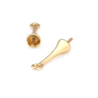 Perlas de latón de alta calidad con baño de oro de 18K, media perforación, para conectar dijes, tapas de perlas, accesorios para la fabricación de joyería DIY para mujeres - details 21