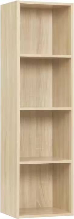 Estantería Libros con 4 Cubos Compartimentos, Estanteria Columna Alta, Estantes de Piso para Exposición, Libreria Blanca para Oficina, Habitacion y Estudio Juvenil, 30x24x106cm SK003ws4 - 1