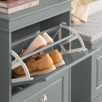 Estrecho Recibidor Estanterias Almacenaje Organizador para Zapatos Blanco 54 x 24 x 83 cm FSR78-W ES - details 13