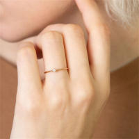 EManco-Anillo de piedra natal de acero inoxidable 316 Color dorado estilo Simple de moda para mujer regalo de fiesta y Festival - details 3