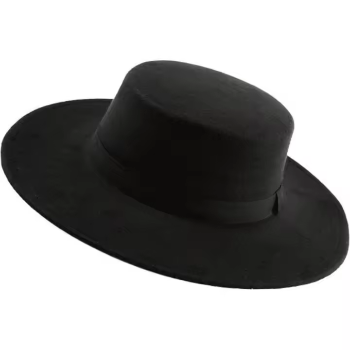 Kebedo Moda Sombrero Fedora de ala ancha clásico español para hombre, gorro versátil negro para adulto talla única 58-59CM - 1