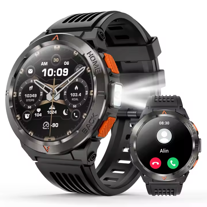 Reloj inteligente con GPS y pantalla AMOLED para hombre, resistente al agua hasta 30 metros, presión del aire, brújula y altitud - 1
