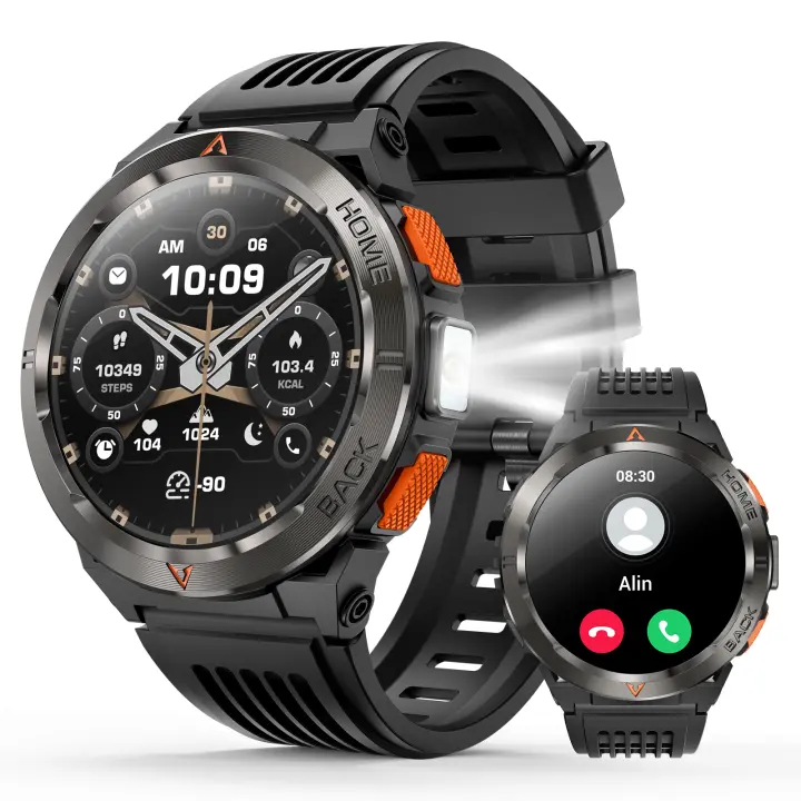 Reloj inteligente con GPS y pantalla AMOLED para hombre, resistente al agua hasta 30 metros, presión del aire, brújula y altitud - 1