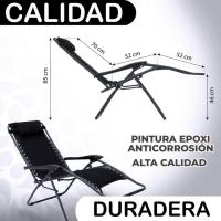 2 sillas Gravedad Cero Camping jardín y terraza, reclinables, Bloqueo de Seguridad, Estructura Acero Gris y Asiento Lona Oxford poliéster 3D Beige - details 13