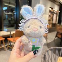 LLavero de peluche de conejo de orejas largas de celebridades de Internet, muñeco de conejito lindo - details 4