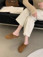 Nuevos Zapatillas de Plataforma para Mujer Primavera-Verano 2025 Versátiles Cordones de Media Pantorrilla en Piel Arrugada - details 12
