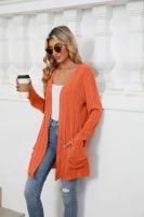 Cardigan de Punto Abierto Casual Abrigo Medio Estilo Y2K para Mujer Moda Callejera Elegante - details 13