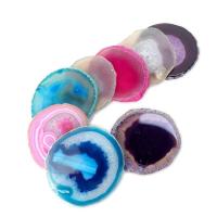 1 Uds. Losa de ágata roja, azul y púrpura de 70-90g, posavasos de cristal Mineral de amatista, borde galvanizado, rebanada de ágata geoda - details 17