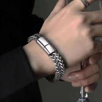 HNSP Joyería de acero inoxidable de 10 mm para hombre, cerradura oculta, pulsera, accesorios de tamaño 19/21/23 cm - details 3