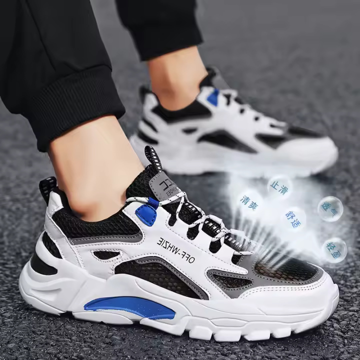 Zapatillas Casuales para Hombres Verano 2024 Pisada de Malla Transpirable con Diseño Hueco - 1