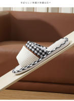 Pareja Home Pantuflas frescas de tela de algodón y lino. - details 14