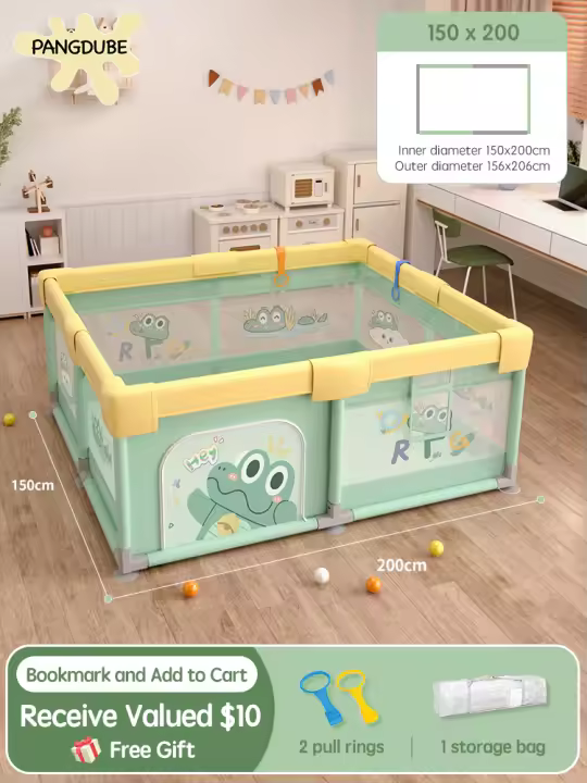 PANGDUBE-parque infantil de cocodrilo para bebés, valla de seguridad para bebés de 0 a 6 años, 4 tamaños opcionales - 1