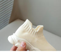 Zapatos informales para niños y niñas, zapatillas de calcetín de tela elástica sin cordones, transpirables, a la moda, 21-30, otoño, 2024 - details 14