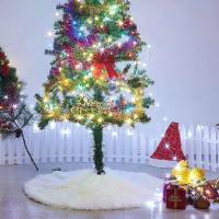 78CM Falda De árbol De Navidad, Blanco como La Nieve Felpa Gruesa Cubierta De La Base del árbol De Navidad Alfombra del Piso para Las Decoraciones Navideñas De Año Nuevo - details 5