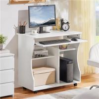 Mesa de Escritorio con Ruedas Escritorio de Oficina Extraíble con Estantería para PC Impresora - details 3