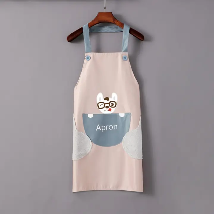 Delantal de cocina para el hogar, delantal de cocina impermeable con dibujos animados, fácil de limpiar, a prueba de aceite, para el hogar y el jardín - 1