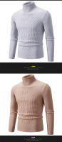 Suéter informal para hombre y mujer, jersey básico elástico de cuello alto, ajustado, cómodo, de punto, para primavera y otoño - details 16
