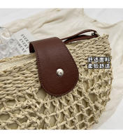 Bolso tejido de paja Retro de verano para mujer, bolso de playa para vacaciones en la playa, bolso de hombro tipo bandolera, bolso tejido para sillín de axila - details 3