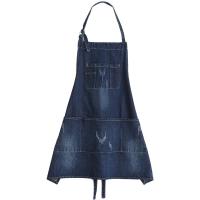 Negro azul Denim Simple Unisex Jeans delantales hombres señora cocina delantal de cocina uñas café uniforme - details 8