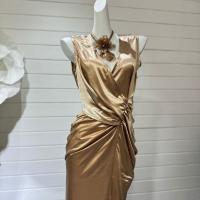 Novedad de verano, vestido ceñido a la cintura de nicho de alta gama con diseño francés, falda larga - details 30