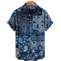 Camisa hawaiana de manga corta holgada informal para hombre, transpirable, estampado retro 3D, ropa de playa, verano, 2023 - details 5