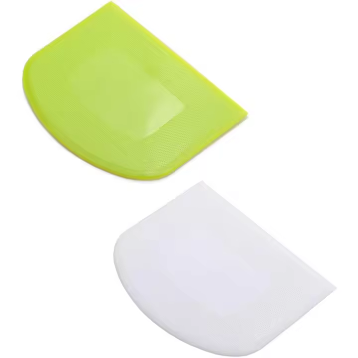 Cuenco rascador de masa, cortador de masa de plástico seguro para alimentos, Banco Flexible, raspadores de alimentos multiusos, 2 piezas - 1