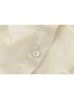 Camisa De Manga Larga Para Mujer Blanco Volante Translúcido Cuello Redondo Con Cordón Casual Otoño 2024 Polyester Blend - details 7