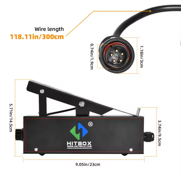 Pedal de Pie de Soldadura TIG de 1K Control de 5 Pines Adecuado para Máquinas de Soldar HITBOX TIG - 1