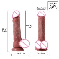 Dildo de silicona realista con ventosa, estimulador de punto G y vagina, juguetes sexuales - details 5