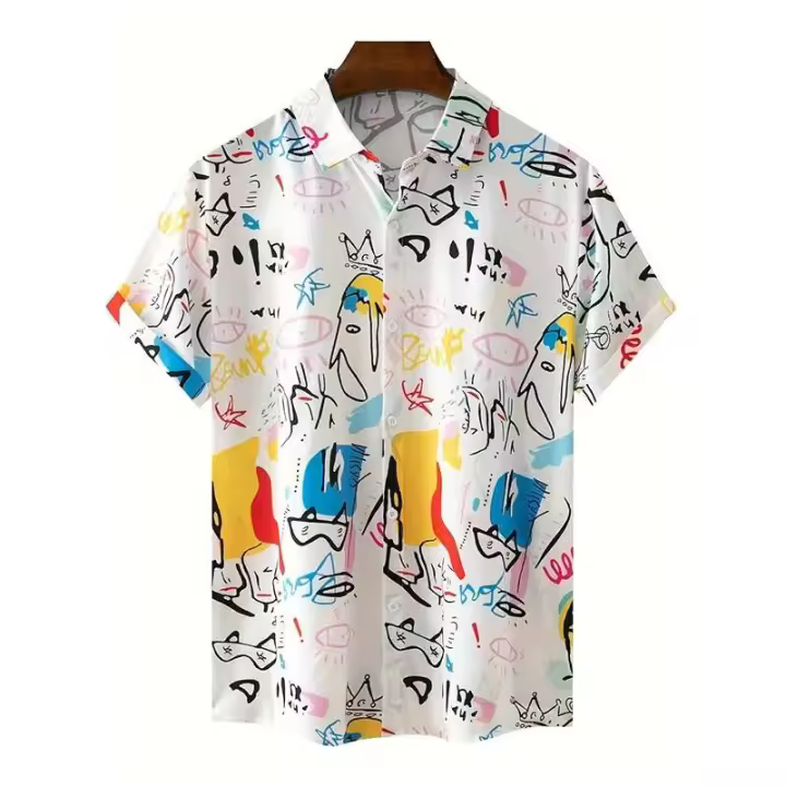 Tops, pantalones cortos y camisas hawaianas con estampado 3D de langosta y cangrejo para hombres, mujeres y niños, ropa con estampado de grafitis, nueva moda - 1