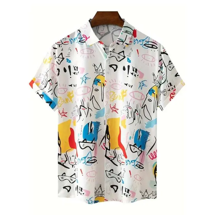 Tops, pantalones cortos y camisas hawaianas con estampado 3D de langosta y cangrejo para hombres, mujeres y niños, ropa con estampado de grafitis, nueva moda - 1