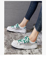 Zapatos blancos nuevos de piel de concha, zapatos de plataforma con suela gruesa, zapatos deportivos transpirables y versátiles para mujer. - details 16