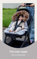 Bolsa para cochecito para clima frío, saco impermeable para cochecito de niño pequeño que se adapta a la mayoría de los cochecitos, gris, longitud 92 cm - details 3