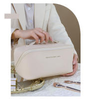 Bolsa de cosméticos de gran capacidad para mujer, bolsa de aseo impermeable, almacenamiento de maquillaje, conjunto organizador de viaje portátil - details 6
