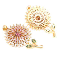 Collares de Flores de Bronce Dorado 18K Pedidos de Alta Calidad Accesorios para Hacer Joyería para Mujeres - details 1