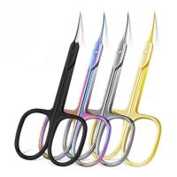 Tijeras para cutículas, recortador de cutículas Extra fino para manicura y pedicura, hoja curva, Kit de aseo con punta puntiaguda precisa para decoración de uñas - details 1