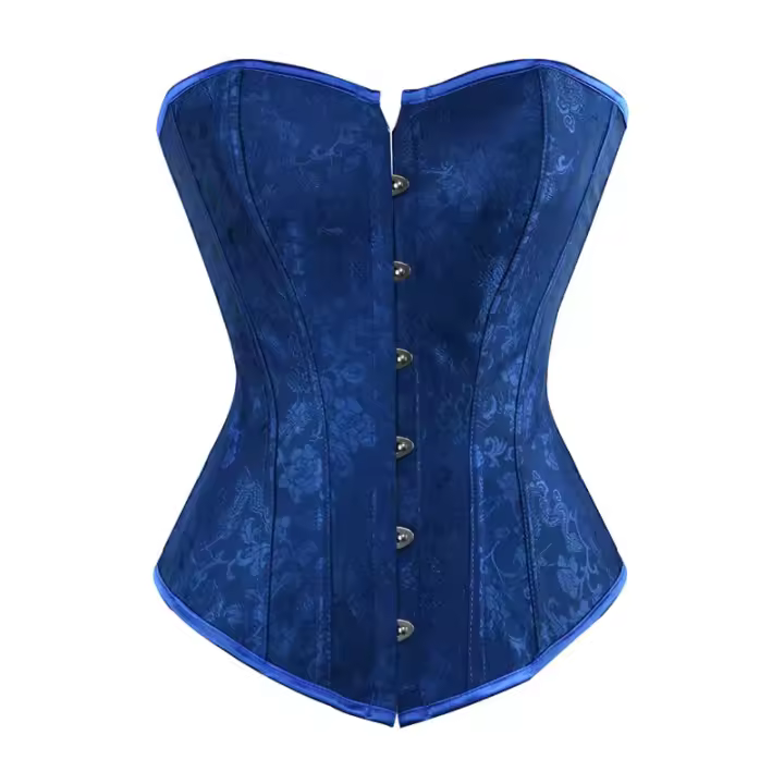 Corsé azul Top Bustier Lencería Push up flor Vintage disfraces de Halloween talla grande rojo blanco boda Halloween - 1