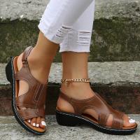 Sandalias ortopédicas De cuña para Mujer, zapatos cómodos De Color sólido, Sandalias ligeras De talla grande para playa, 2023 - details 1