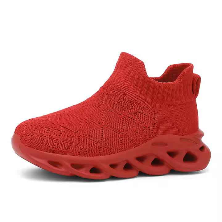 Zapatillas de deporte de marca para niños, zapatos deportivos antideslizantes para correr, zapatos planos casuales para niñas, zapatos de tenis de punto transpirables - 1