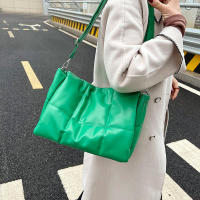 Bolso de hombro acolchado a cuadros, bolso de diseñador para mujer, bolsos de compras cruzados con solapa de cuero PU, invierno - details 13