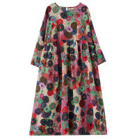 Vestido Vintage de Algodón de Manga Larga Talla Grande, Elegante y Suelto para Mujeres - details 10