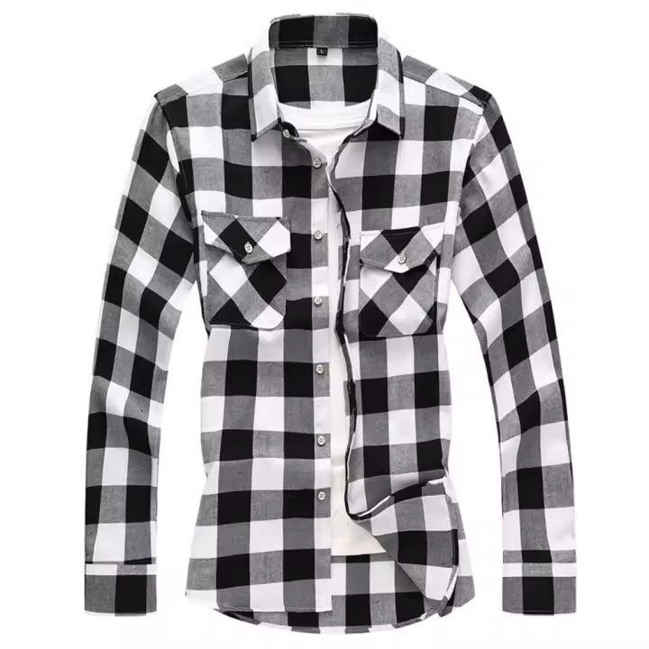 Camisas informales a cuadros para hombre, camisas clásicas de manga larga, camisas de vestir a la moda, 7XL, otoño - 1