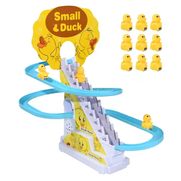 Pista de carreras de pato eléctrico para niños, juego de juguetes de montaña rusa, música ligera, regalo educativo - 1
